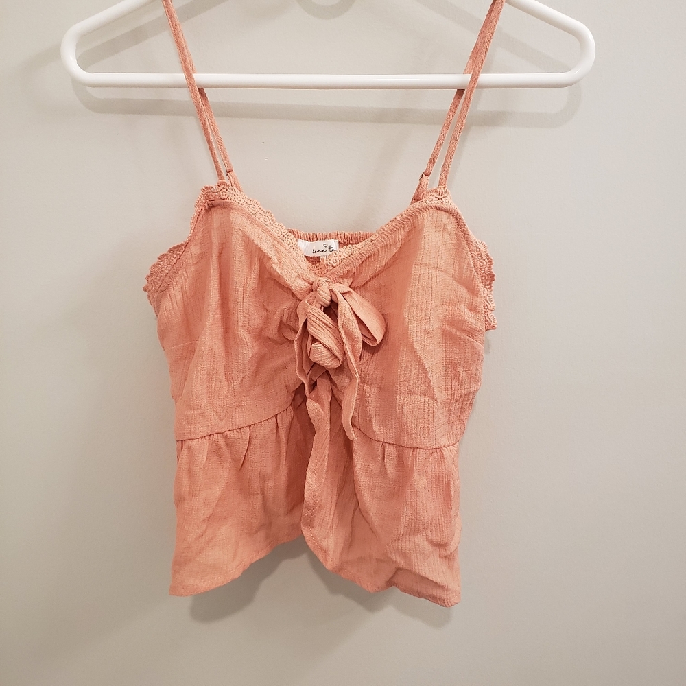 cropped Sweetheart tie bow tank top